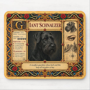 Giant Schnauzer, Mediaeval Bestiary Art Mouse Pad