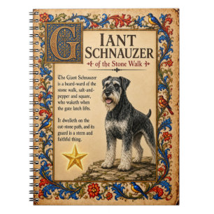 Giant Schnauzer, Mediaeval Bestiary Art Notebook