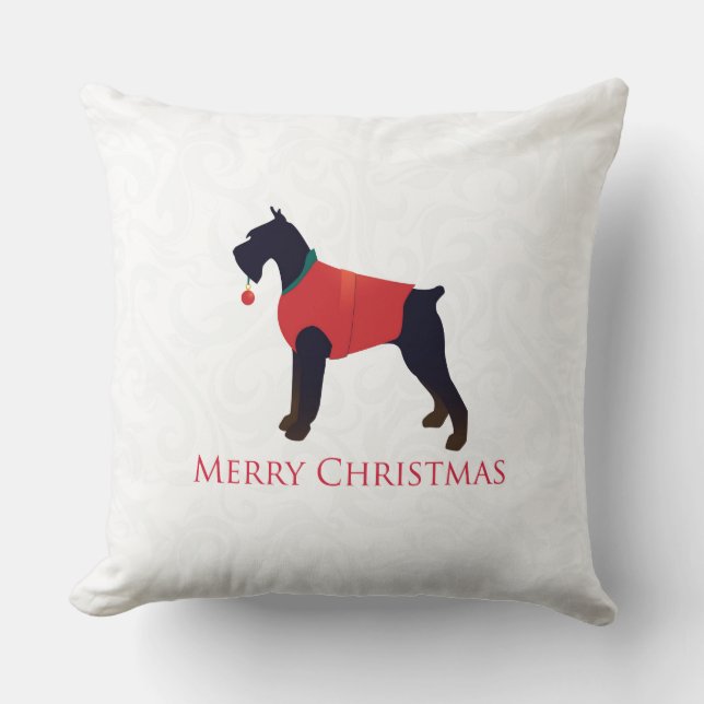 Giant Schnauzer Merry Christmas Design Cushion (Front)
