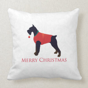 Giant Schnauzer Merry Christmas Design Cushion