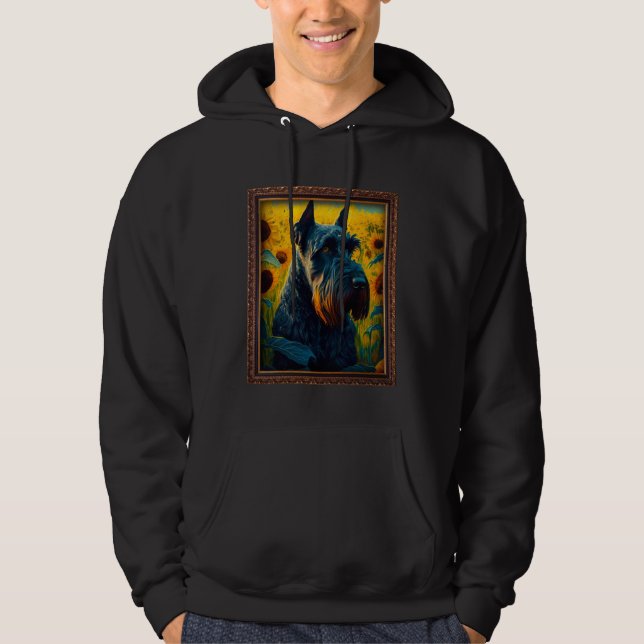 Giant Schnauzer Painting Sunflower Flower Mom Wome Hoodie (Front)