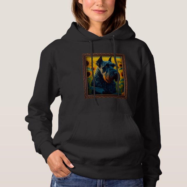 Giant Schnauzer Painting Sunflower Flower Mom Wome Hoodie (Front)
