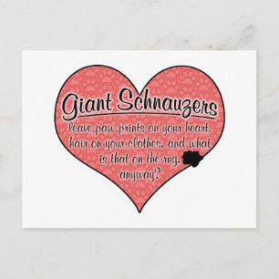 Giant Schnauzer Paw Prints Dog Humour Postcard