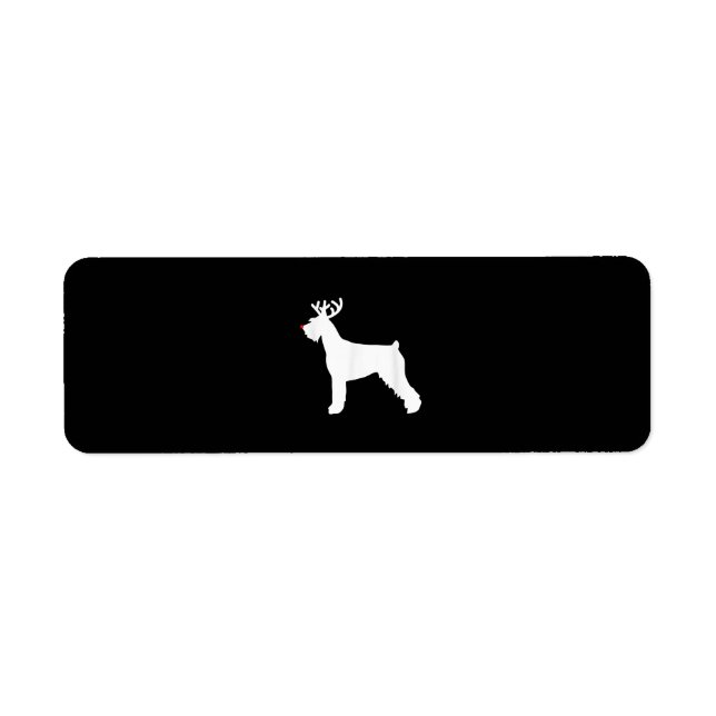 giant schnauzer reindeer christmas dog return address label (Front)