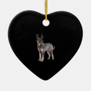 giant schnauzer reindeer christmas dog sweat ceramic ornament