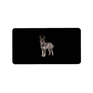 giant schnauzer reindeer christmas dog sweat label