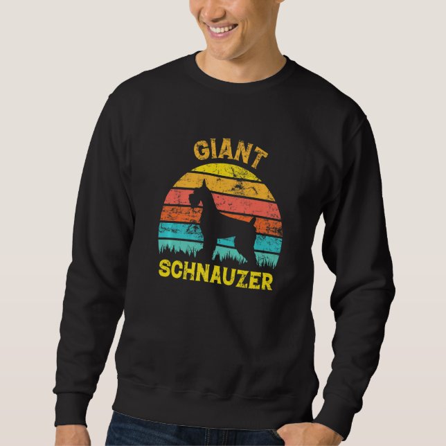 Giant Schnauzer Retro Vintage Schnauzer Dog Sunset Sweatshirt (Front)
