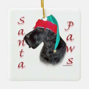 Giant Schnauzer Santa Paws Ceramic Ornament