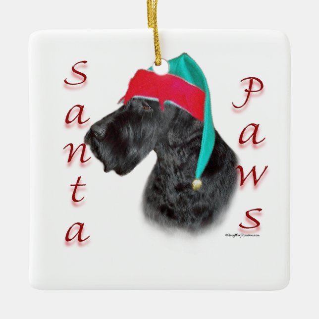 Giant Schnauzer Santa Paws Ceramic Ornament (Front)