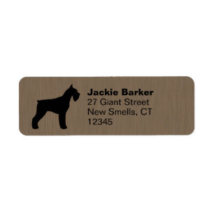 Giant Schnauzer Silhouette Return Address Label