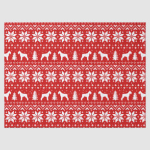 Giant Schnauzer Silhouettes Christmas Pattern Red Tissue Paper