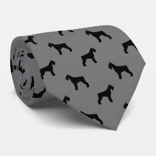 Giant Schnauzer Silhouettes Pattern Tie