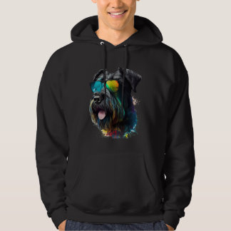 Giant schnauzer walking dog fans party sunglasses hoodie