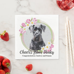 Giant Schnauzer Wedding Napkin with Dogs Photo