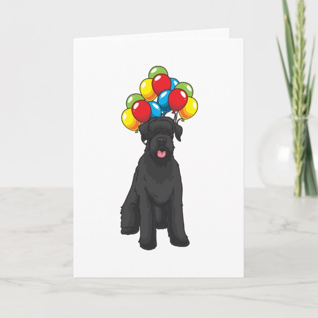 Giant Schnauzer with ballons Card (Front)