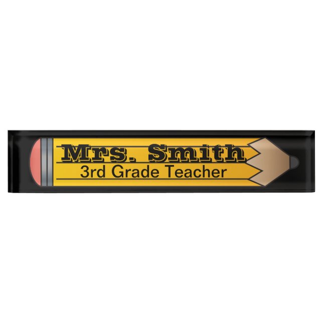 Giant School Pencil | Teacher |DIY Text Nameplate (Front)