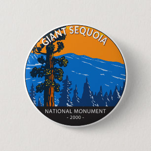 Giant Sequoia National Monument California Vintage 6 Cm Round Badge