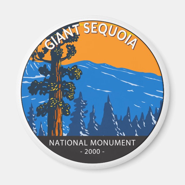 Giant Sequoia National Monument California Vintage Magnet (Front)