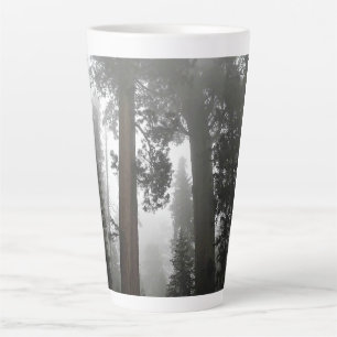 Giant Sequoia Trees in the Fog, CA Latte Mug