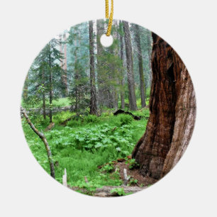 Giant Sequoias in Grant Grove, CA Ceramic Ornament