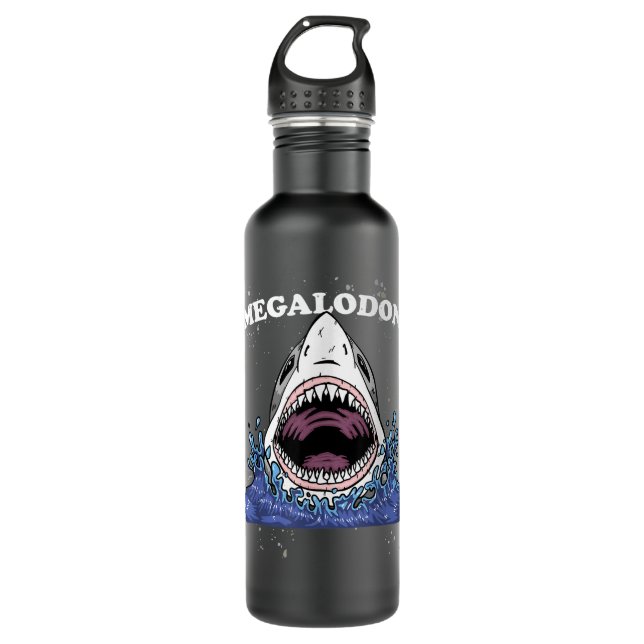 Giant Shark Megalodon  Monster Retro Shark for Kid 710 Ml Water Bottle (Front)
