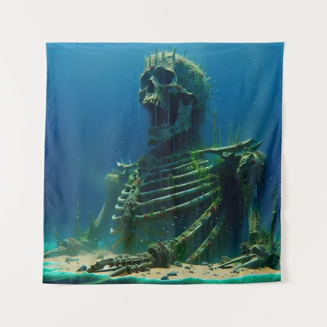 Giant Skeleton Covered in Algae and Glass Tapestry (Front)