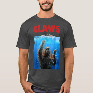Giant Sloth Terrorising Swimmer, Beware of Claws  T-Shirt