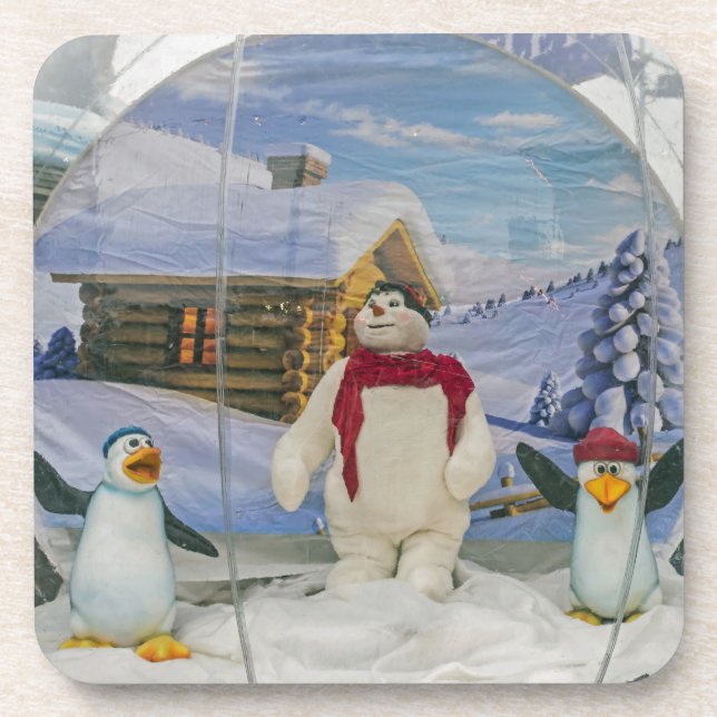 Giant snow globe view coasters (Front)
