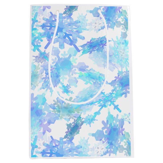 Giant Snowflakes Wrapping Paper Medium Gift Bag (Front)