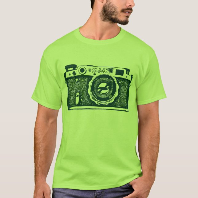 Giant Soviet Russian Camera - Dark Green T-Shirt (Front)