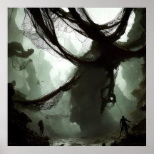 Giant Spider Entanglement Fantasy Art Poster