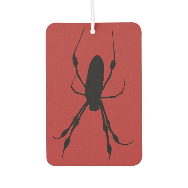 Giant Spider orb weaver black red Car Air Freshener (Front)
