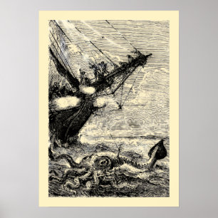 Giant Squid from 20000 Leagues Under The Sea. Poster