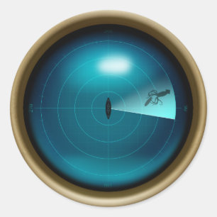 Giant Squid Seen on Ship Sonar Steampunk Nautical Classic Round Sticker