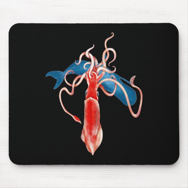 Giant Squid vs. Whale Mouse Pad (Front)