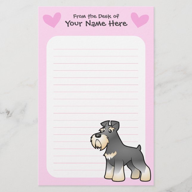 Giant/Standard/Miniature Schnauzer Love Stationery (Front)