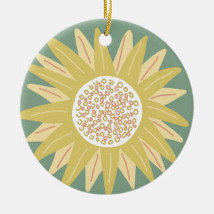 Giant Sunflower Ceramic Ornament