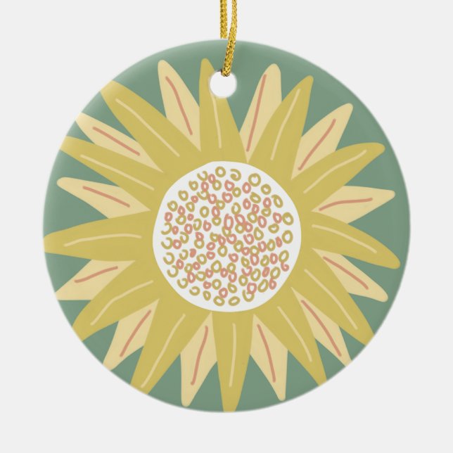 Giant Sunflower Ceramic Ornament (Front)