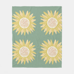 Giant Sunflower Fleece Blanket
