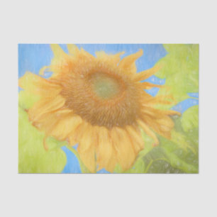Giant Sunflowers Country Soft Yellow Sketch Art Tissue Paper