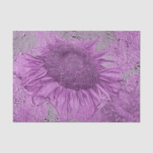 Giant Sunflowers Vintage Purple Grey Texture Tissue Paper