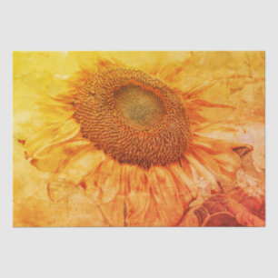 Giant Sunflowers Yellow Grunge Vintage Decoupage Tissue Paper