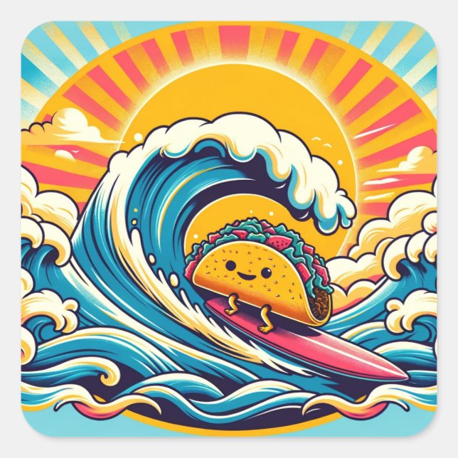 Giant Surfing Taco Sticker (Front)