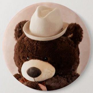 Giant Teddy Bear and Hat 6 Cm Round Badge