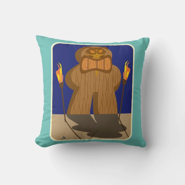 Giant Tiki Game Piece Art Fun Cartoon Design Cushion (Front)