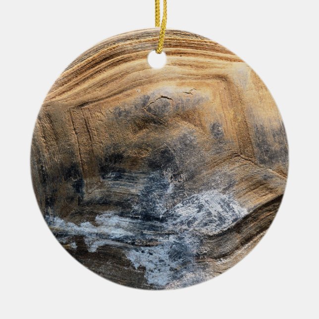 GIANT TORTOISE SHELL CERAMIC TREE DECORATION (Front)