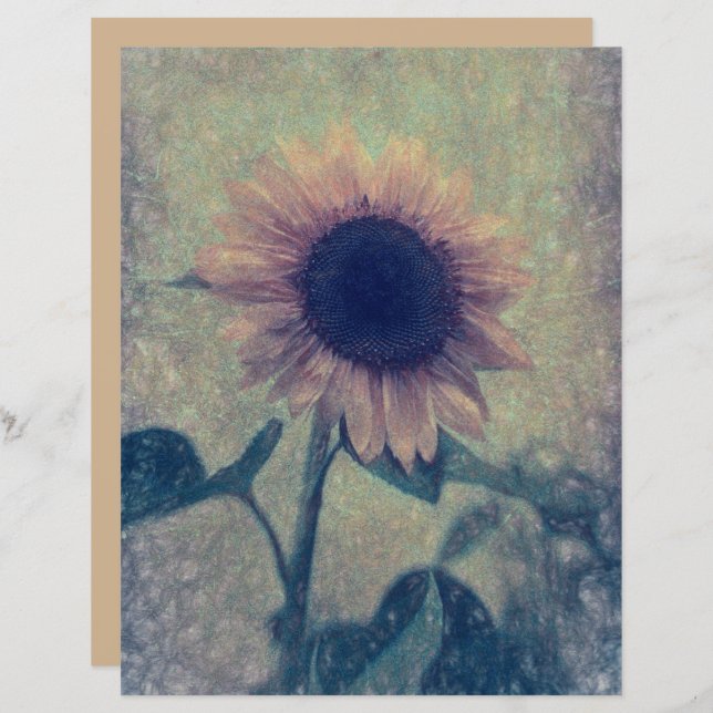 Giant Vintage Sunflower Yellow Green Texture (Front/Back)