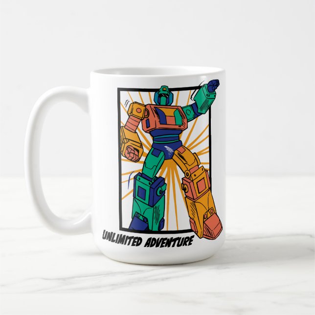 Giant Warrior Robot: Unlimited Adventure Coffee Mug (Left)