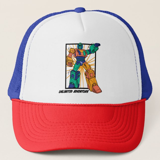 Giant Warrior Robot: Unlimited Adventure Trucker Hat (Front)