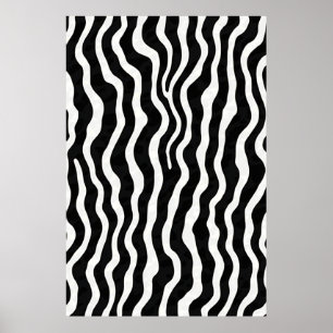 Giant Wavy Zebra Print Graphic Poster